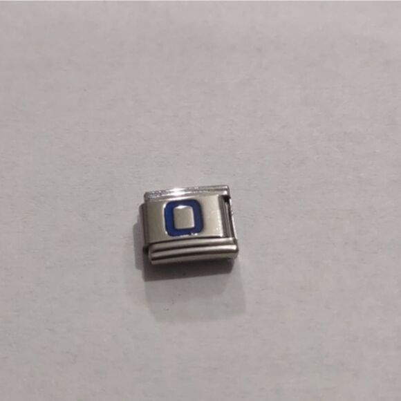 Blue O Italian Link Stainless Steel Nomination Style Charm‎ - Picture 1 of 1